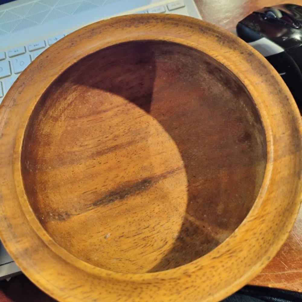 Georges Briard wood set of 2 bowls or dishes vintage - signed and numbered